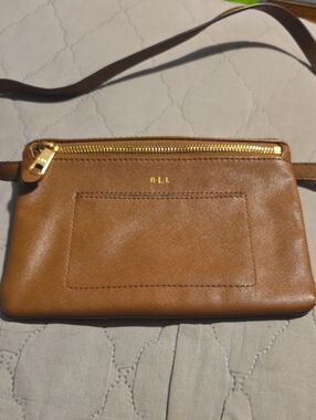 Lauren Ralph Lauren leather Marcy belt bag, Tan Color
